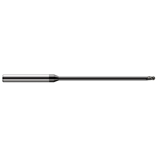 Miniature End Mill - Ball - Long Reach, Stub Flute, 0.0620" (1/16), Overall Length: 3"